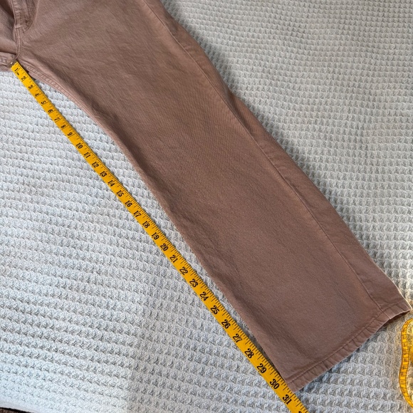 Levis 505 Regular Fit Jeans Mens 38x32 Timberwolf Brown Tan Denim Pants Zip Fly - Picture 8 of 8